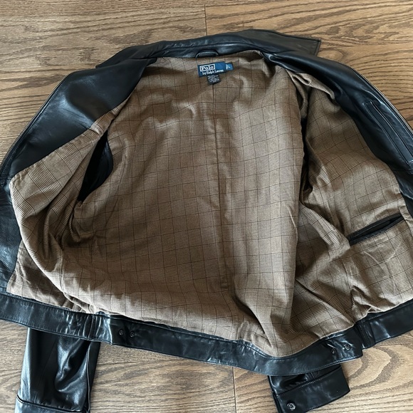 Ralph Lauren polo black leather jacket. Excellent condition. - Picture 2 of 3